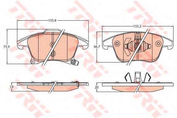 комплект спирачно феродо, дискови спирачки