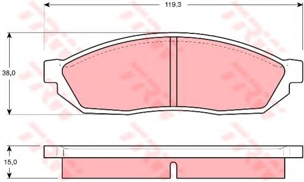 комплект спирачно феродо, дискови спирачки GDB254