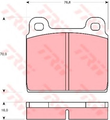 комплект спирачно феродо, дискови спирачки GDB267