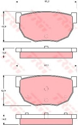 комплект спирачно феродо, дискови спирачки GDB306