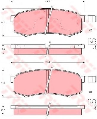 комплект спирачно феродо, дискови спирачки