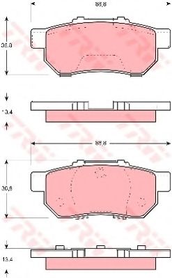 комплект спирачно феродо, дискови спирачки GDB3113