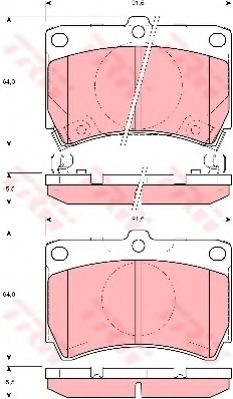 комплект спирачно феродо, дискови спирачки GDB3206