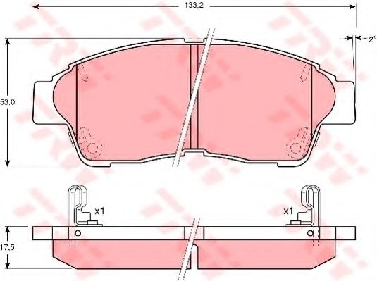комплект спирачно феродо, дискови спирачки GDB3207