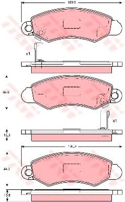 комплект спирачно феродо, дискови спирачки