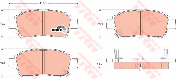 комплект спирачно феродо, дискови спирачки