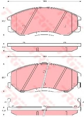 комплект спирачно феродо, дискови спирачки