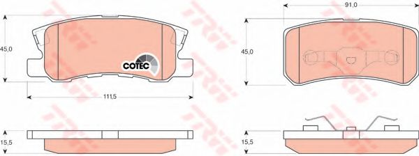 комплект спирачно феродо, дискови спирачки