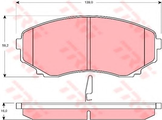 комплект спирачно феродо, дискови спирачки GDB3255