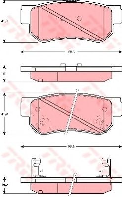 комплект спирачно феродо, дискови спирачки GDB3282