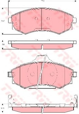 комплект спирачно феродо, дискови спирачки GDB3283