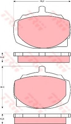 комплект спирачно феродо, дискови спирачки GDB333
