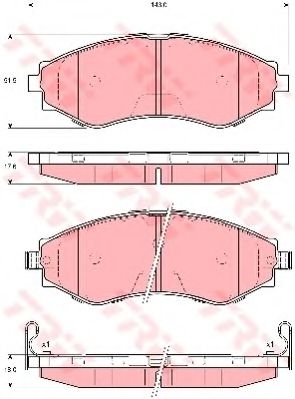 комплект спирачно феродо, дискови спирачки