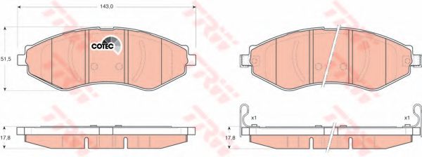 комплект спирачно феродо, дискови спирачки