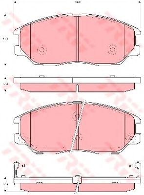 комплект спирачно феродо, дискови спирачки