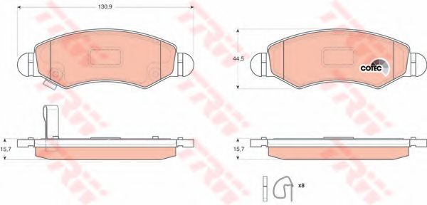 комплект спирачно феродо, дискови спирачки