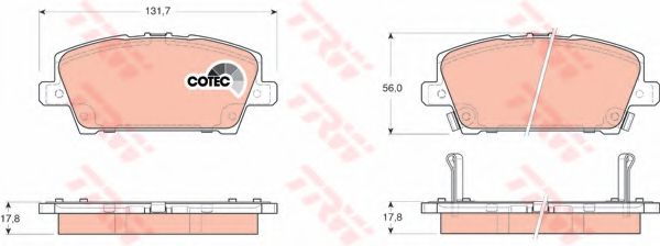 комплект спирачно феродо, дискови спирачки