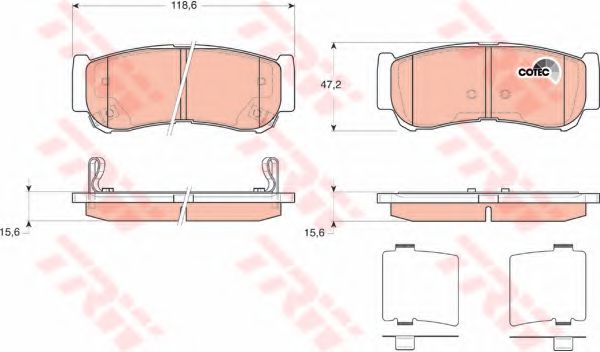 комплект спирачно феродо, дискови спирачки