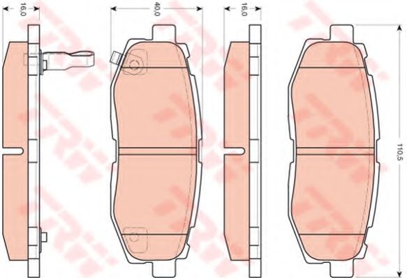 комплект спирачно феродо, дискови спирачки