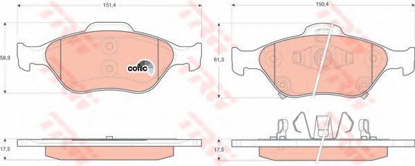 комплект спирачно феродо, дискови спирачки