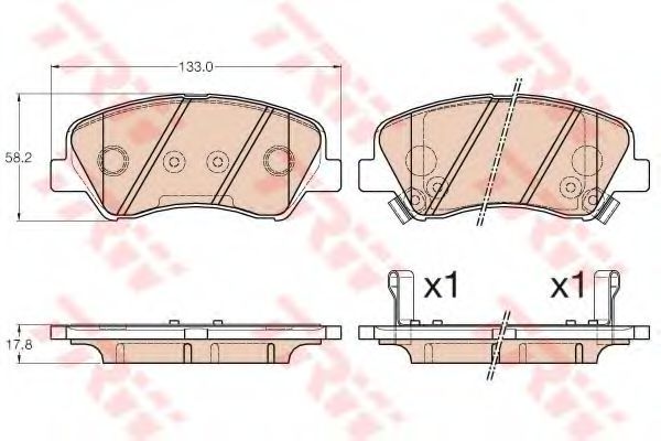 комплект спирачно феродо, дискови спирачки