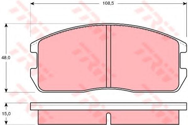 комплект спирачно феродо, дискови спирачки GDB365