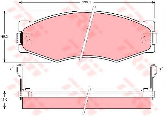 комплект спирачно феродо, дискови спирачки GDB367