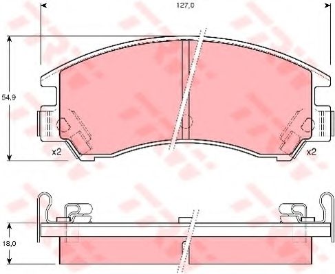 комплект спирачно феродо, дискови спирачки GDB380