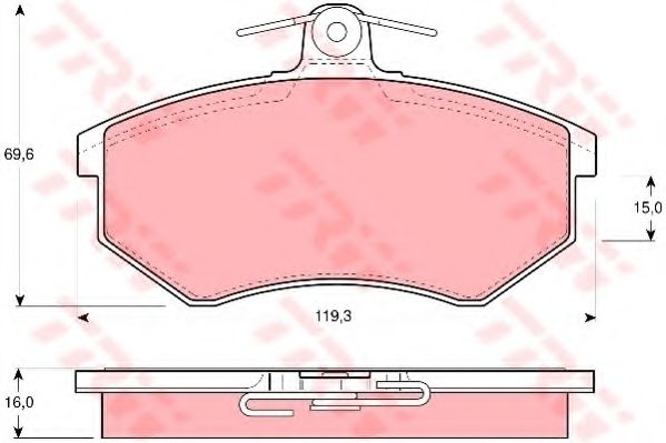 комплект спирачно феродо, дискови спирачки GDB430