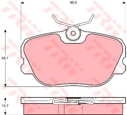 комплект спирачно феродо, дискови спирачки GDB493