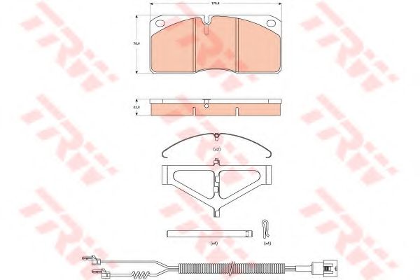 комплект спирачно феродо, дискови спирачки GDB5005