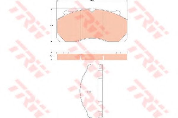 комплект спирачно феродо, дискови спирачки GDB5099