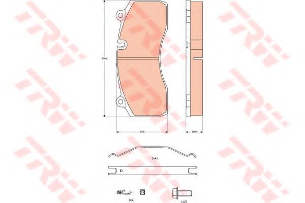 комплект спирачно феродо, дискови спирачки GDB5100
