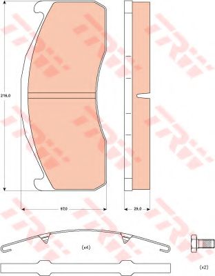 комплект спирачно феродо, дискови спирачки GDB5103