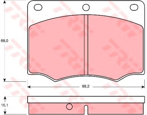 комплект спирачно феродо, дискови спирачки GDB674