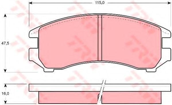 комплект спирачно феродо, дискови спирачки GDB731