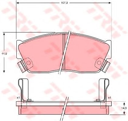 комплект спирачно феродо, дискови спирачки GDB750