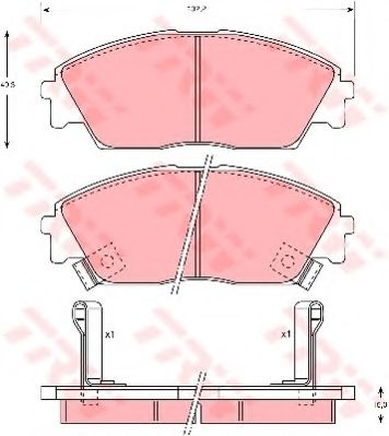 комплект спирачно феродо, дискови спирачки GDB763