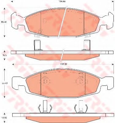 комплект спирачно феродо, дискови спирачки