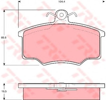 комплект спирачно феродо, дискови спирачки GDB863