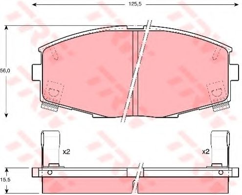 комплект спирачно феродо, дискови спирачки GDB880