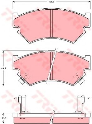 комплект спирачно феродо, дискови спирачки