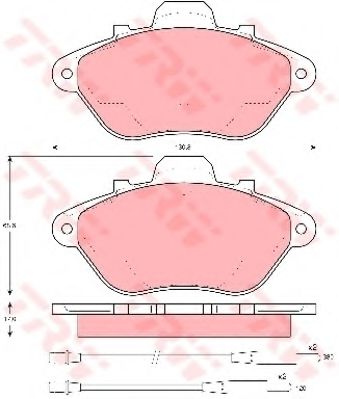 комплект спирачно феродо, дискови спирачки