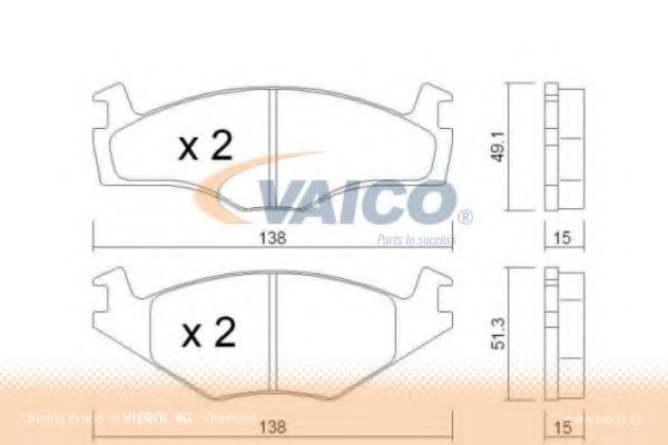 комплект спирачно феродо, дискови спирачки V10-8100-1