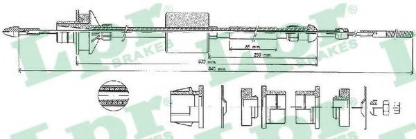 въжен механизъм, задействане на съединителя C0022C