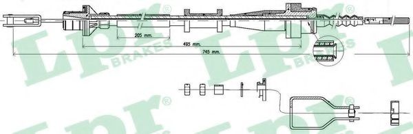 въжен механизъм, задействане на съединителя C0117C