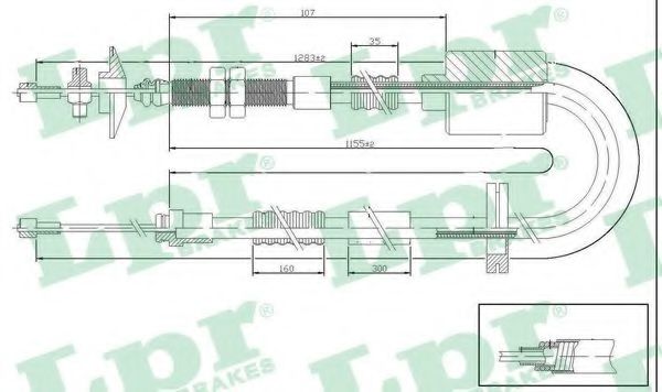 въжен механизъм, задействане на съединителя C0195C