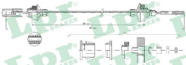 въжен механизъм, задействане на съединителя
