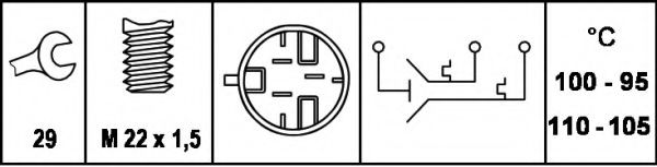 термошалтер, вентилатор на радиатора 6ZT 007 837-011