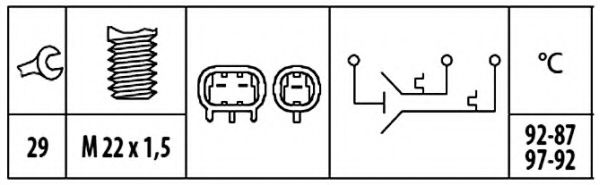 термошалтер, вентилатор на радиатора 6ZT 181 611-031